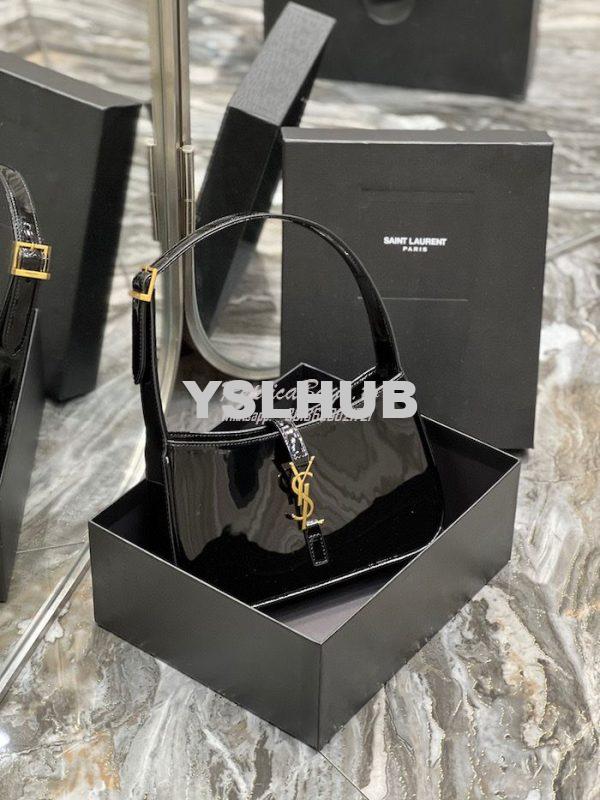 Replica YSL Saint Laurent Le 5 à 7 hobo bag in black Patent Leather 65 2
