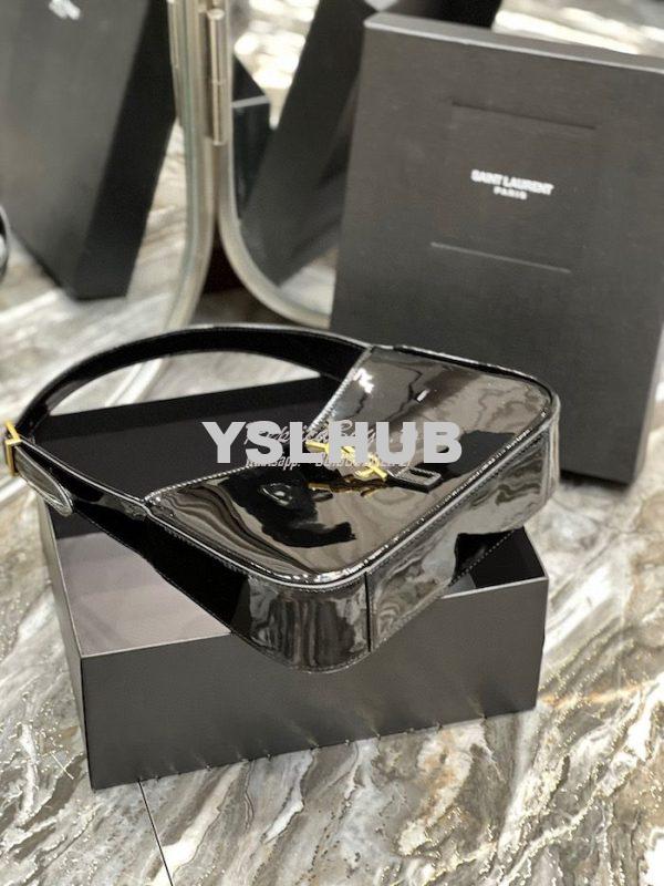 Replica YSL Saint Laurent Le 5 à 7 hobo bag in black Patent Leather 65 8