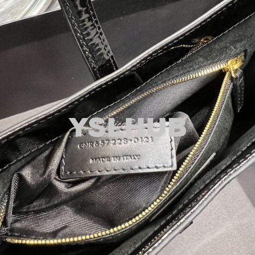 Replica YSL Saint Laurent Le 5 à 7 hobo bag in black Patent Leather 65 10