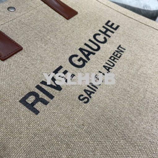 Replica YSL Saint Laurent Rive Gauche N/s Shopping Bag In Linen And Co 4