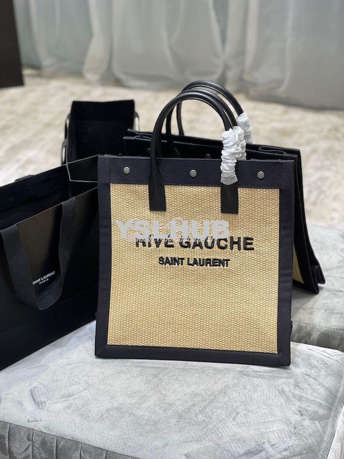 Replica YSL Saint Laurent Rive Gauche N/s Shopping Bag In Felt And Lea