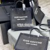 Replica YSL Saint Laurent Rive Gauche N/s Shopping Bag In Felt And Lea 10