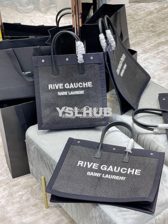 Replica YSL Saint Laurent Rive Gauche N/s Shopping Bag In Felt And Lea 10