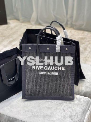 Replica YSL Saint Laurent Rive Gauche N/s Shopping Bag In Felt And Lea 2
