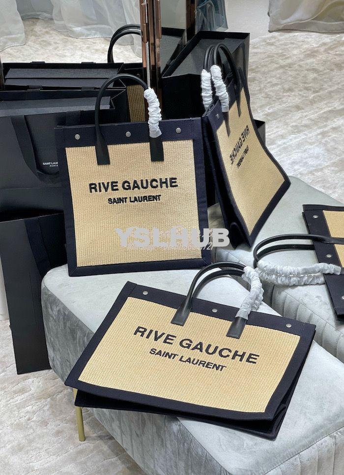 Replica YSL Saint Laurent Rive Gauche N/s Shopping Bag In Felt And Lea 11
