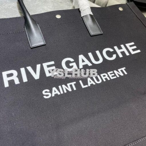 Replica YSL Saint Laurent Rive Gauche Tote Bag In Linen And Leather 49 4