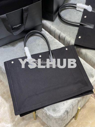 Replica YSL Saint Laurent Rive Gauche Tote Bag In Linen And Leather 49 8