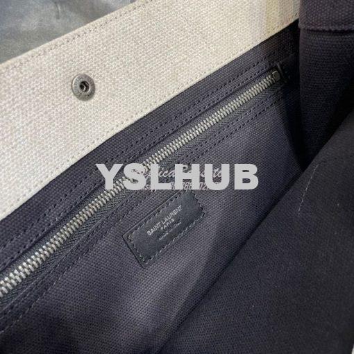 Replica YSL Saint Laurent Rive Gauche N/s Shopping Bag In Linen And Co 8
