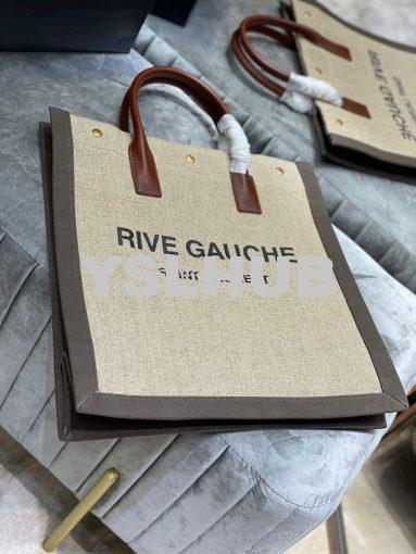 Replica YSL Saint Laurent Rive Gauche N/s Shopping Bag In Linen And Co 3
