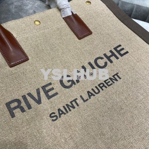 Replica YSL Saint Laurent Rive Gauche N/s Shopping Bag In Linen And Co 4