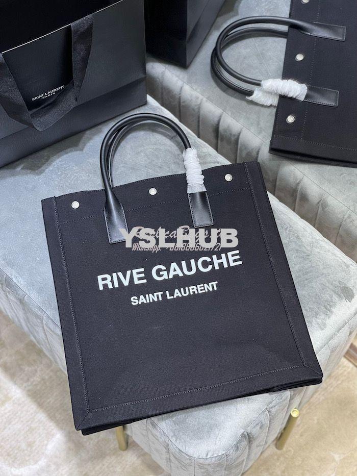Replica YSL Saint Laurent Rive Gauche N/s Shopping Bag In Linen And Co 12
