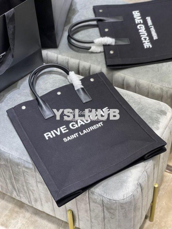 Replica YSL Saint Laurent Rive Gauche N/s Shopping Bag In Linen And Co 2