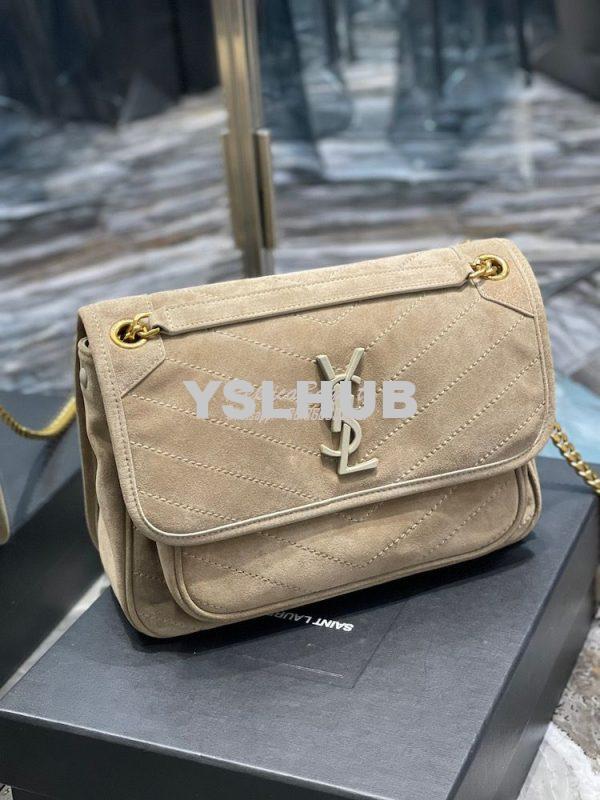 Replica YSL Saint Laurent Niki Medium In Quilted Suede And Smooth Leat 3