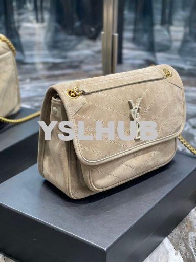 Replica YSL Saint Laurent Niki Medium In Quilted Suede And Smooth Leat 4