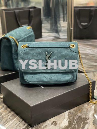 Replica YSL Saint Laurent Niki Medium In Quilted Suede And Smooth Leat 2