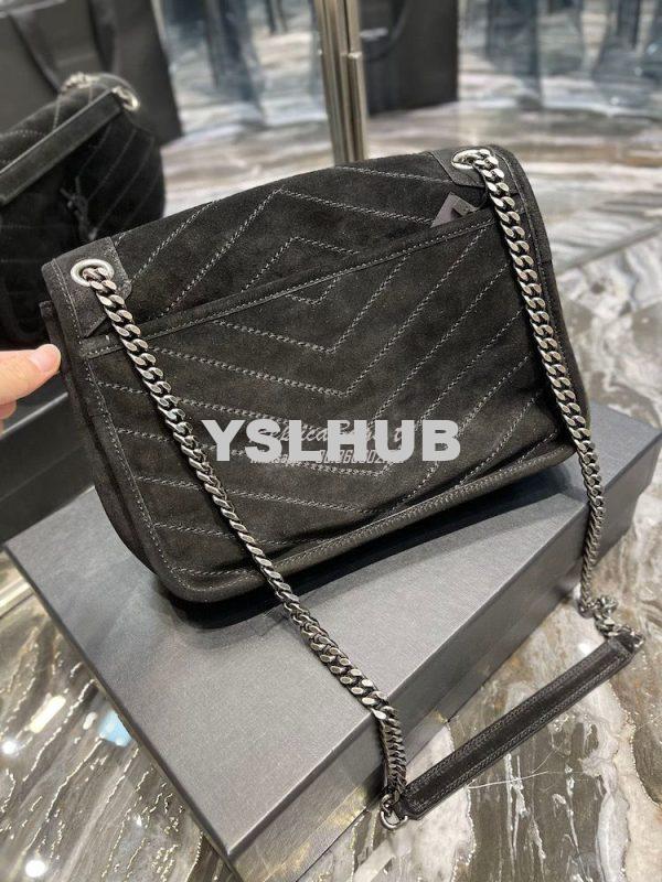 Replica YSL Saint Laurent Niki Medium In Quilted Suede And Smooth Leat 9