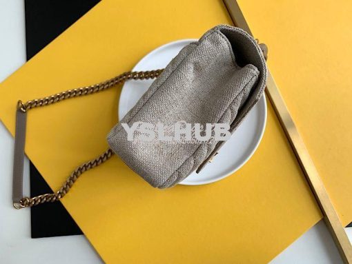Replica YSL Saint Laurent College Medium In Quilted Linen Canvas And L 3