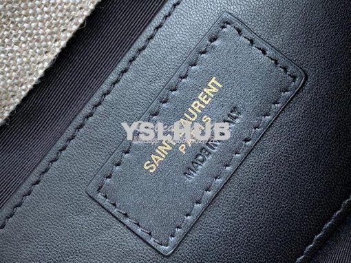 Replica YSL Saint Laurent College Medium In Quilted Linen Canvas And L 7