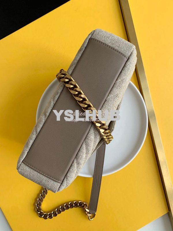 Replica YSL Saint Laurent College Medium In Quilted Linen Canvas And L 9