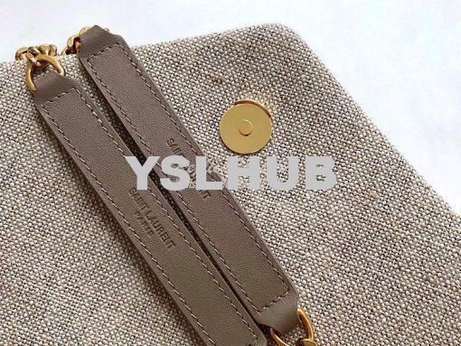 Replica YSL LouLou Medium in “Y” Quilted Linen Taupe 5749462 4