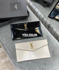 Replica YSL Saint Laurent Uptown Pouch In Shiny Smooth Leather 565739