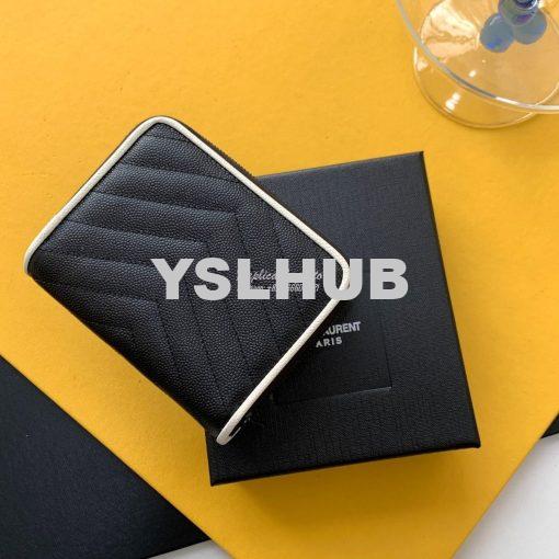 Replica YSL Saint Laurent Monogram compact zip around wallet in grain 2