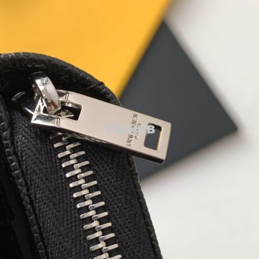 Replica YSL Saint Laurent Monogram compact zip around wallet in black 6