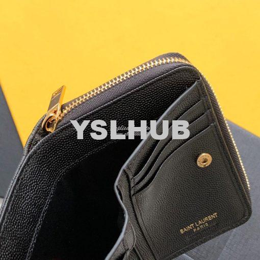 Replica YSL Saint Laurent Monogram compact zip around wallet in black 2