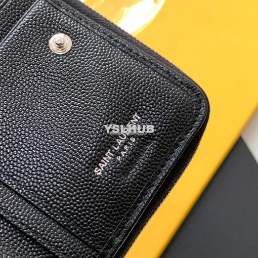 Replica YSL Saint Laurent Monogram compact zip around wallet in black 7