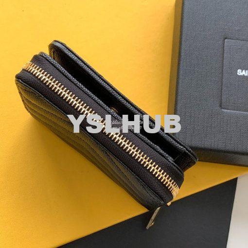 Replica YSL Saint Laurent Monogram compact zip around wallet in black 5