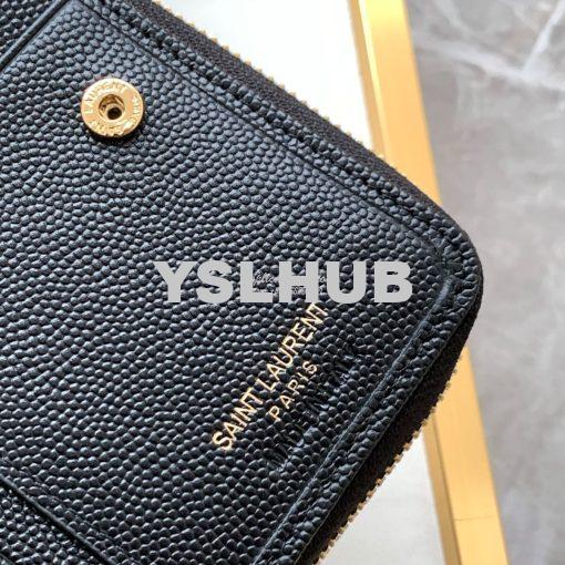 Replica YSL Saint Laurent Monogram compact zip around wallet in black 7