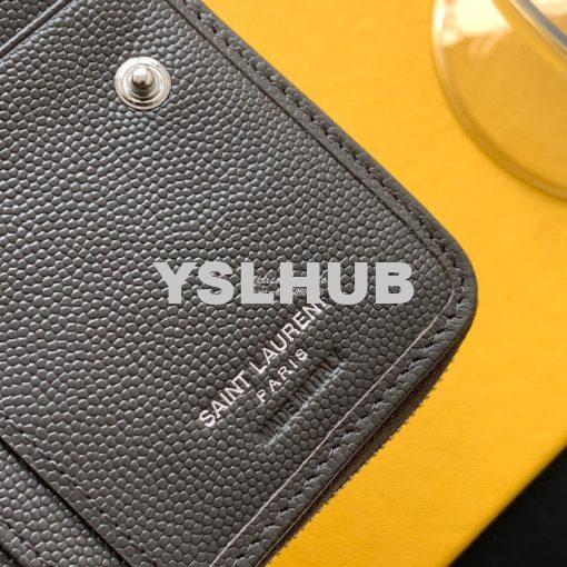 Replica YSL Saint Laurent Monogram compact zip around wallet in grey g 7