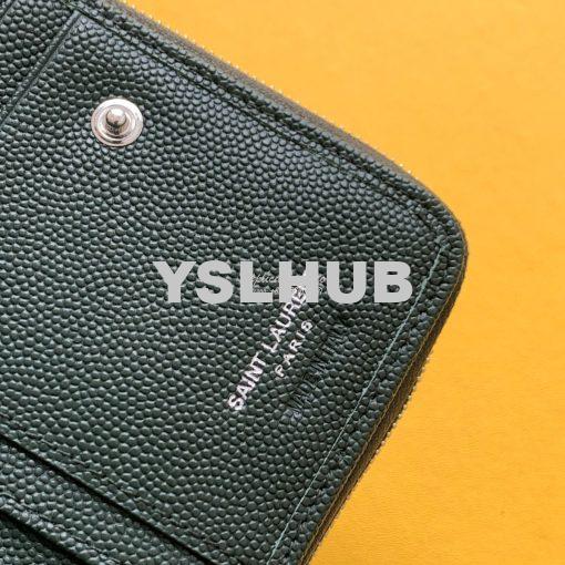 Replica YSL Saint Laurent Monogram compact zip around wallet in green 6
