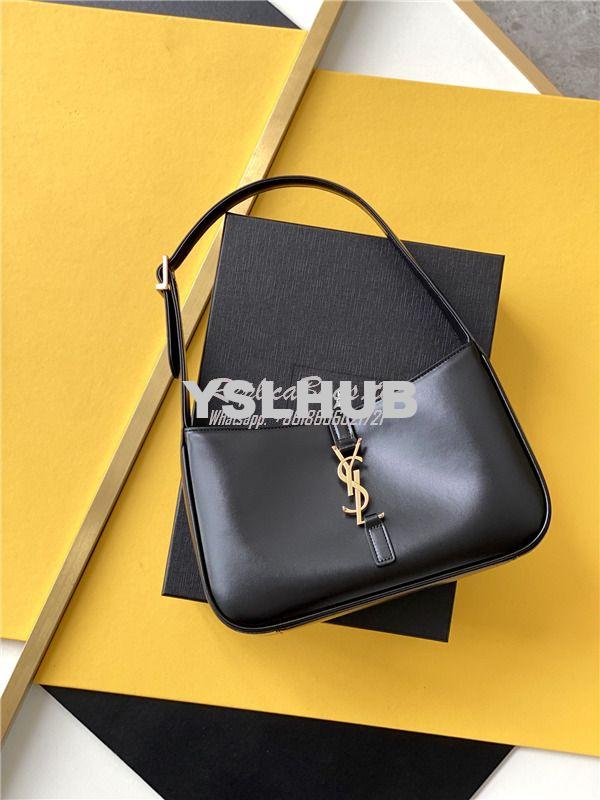 Replica YSL Saint Laurent Le 5 à 7 hobo bag in black calfskin smooth l