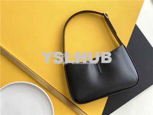 Replica YSL Saint Laurent Le 5 à 7 hobo bag in black calfskin smooth l 3