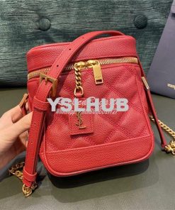 Replica YSL Saint Laurent 80's vanity bag in rouge eros carré-quilted
