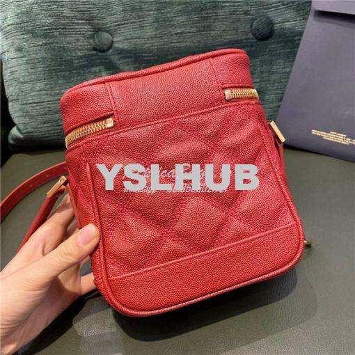 Replica YSL Saint Laurent 80's vanity bag in rouge eros carré-quilted 2