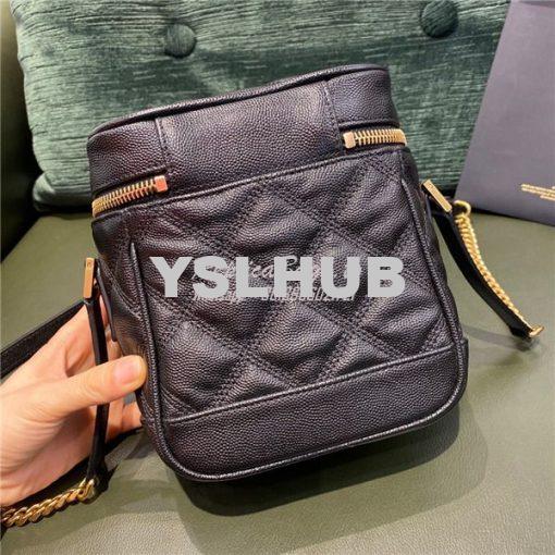 Replica YSL Saint Laurent 80's vanity bag in black carré-quilted grain 2