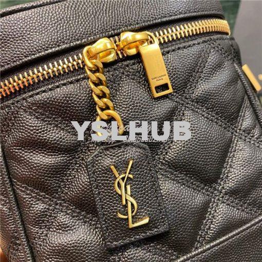 Replica YSL Saint Laurent 80's vanity bag in black carré-quilted grain 3