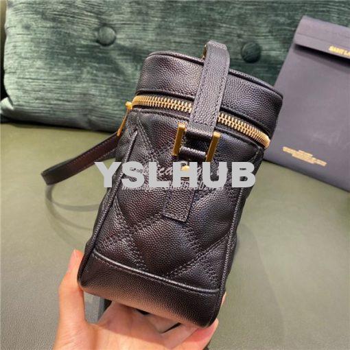 Replica YSL Saint Laurent 80's vanity bag in black carré-quilted grain 4