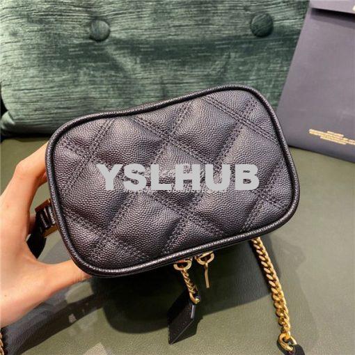 Replica YSL Saint Laurent 80's vanity bag in black carré-quilted grain 5