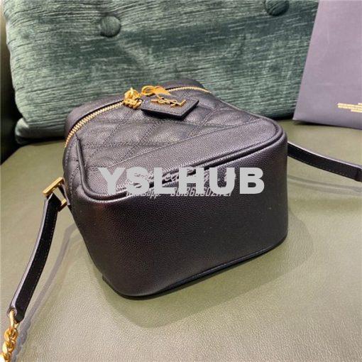 Replica YSL Saint Laurent 80's vanity bag in black carré-quilted grain 7