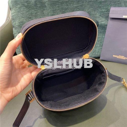 Replica YSL Saint Laurent 80's vanity bag in black carré-quilted grain 10