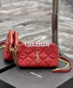 Replica Saint Laurent YSL Becky Double-Zip Pouch in Quilted Lambskin 6