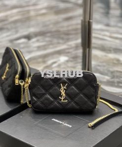 Replica Saint Laurent YSL Becky Double-Zip Pouch in Quilted Lambskin 6 2