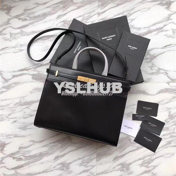 Replica YSL Saint Laurent Manhattan small shopping in Rouge smooth lea 10