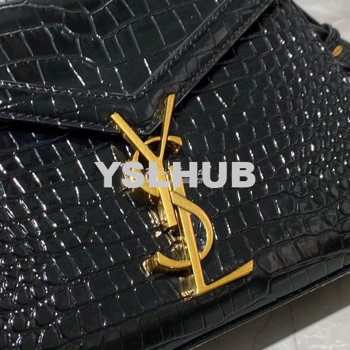 Replica YSL Saint Laurent Cassandra Mini Top Handle Bag In Crocodile E 4
