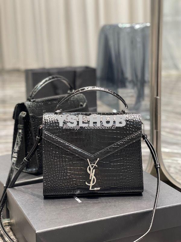 Replica YSL Saint Laurent Cassandra Medium Top Handle Bag In Shiny Cro
