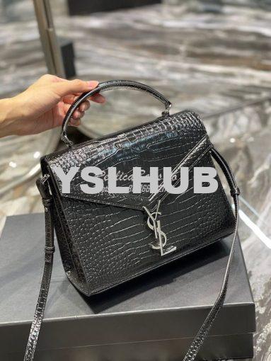 Replica YSL Saint Laurent Cassandra Medium Top Handle Bag In Shiny Cro 2
