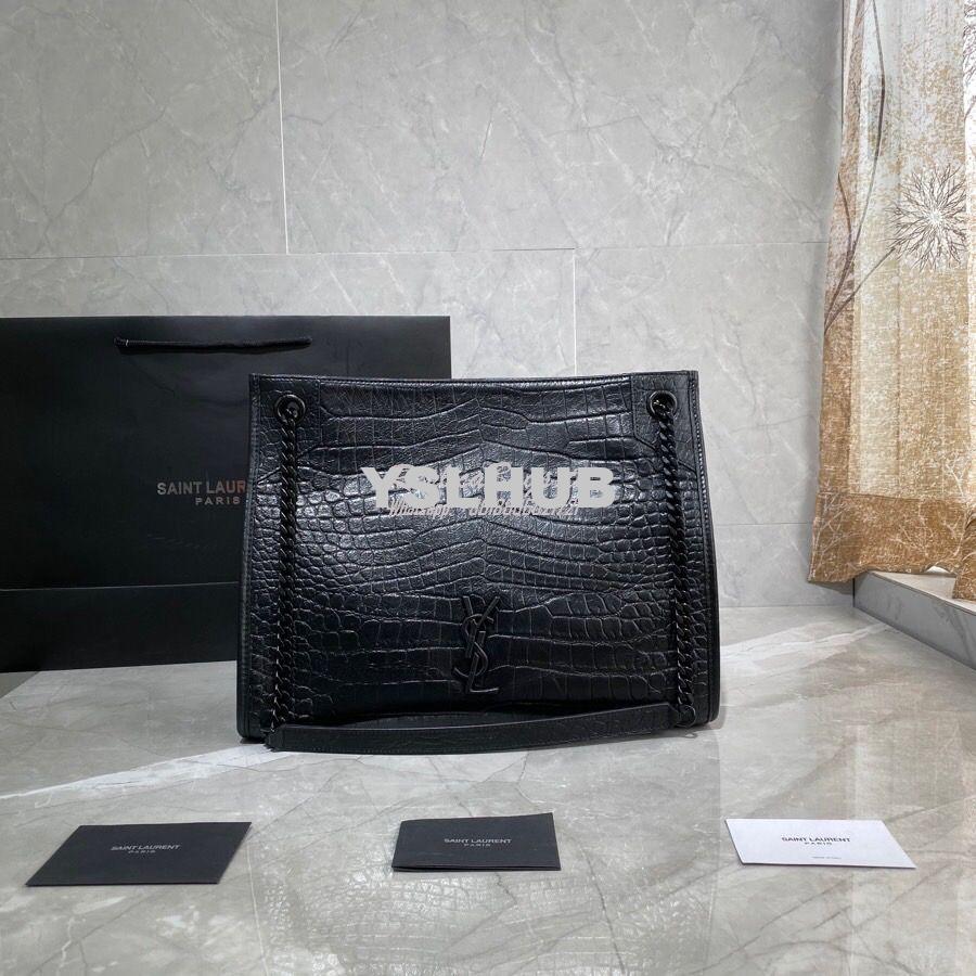 Replica YSL Saint Laurent Niki Medium Shopping Bag In Crocodile-emboss